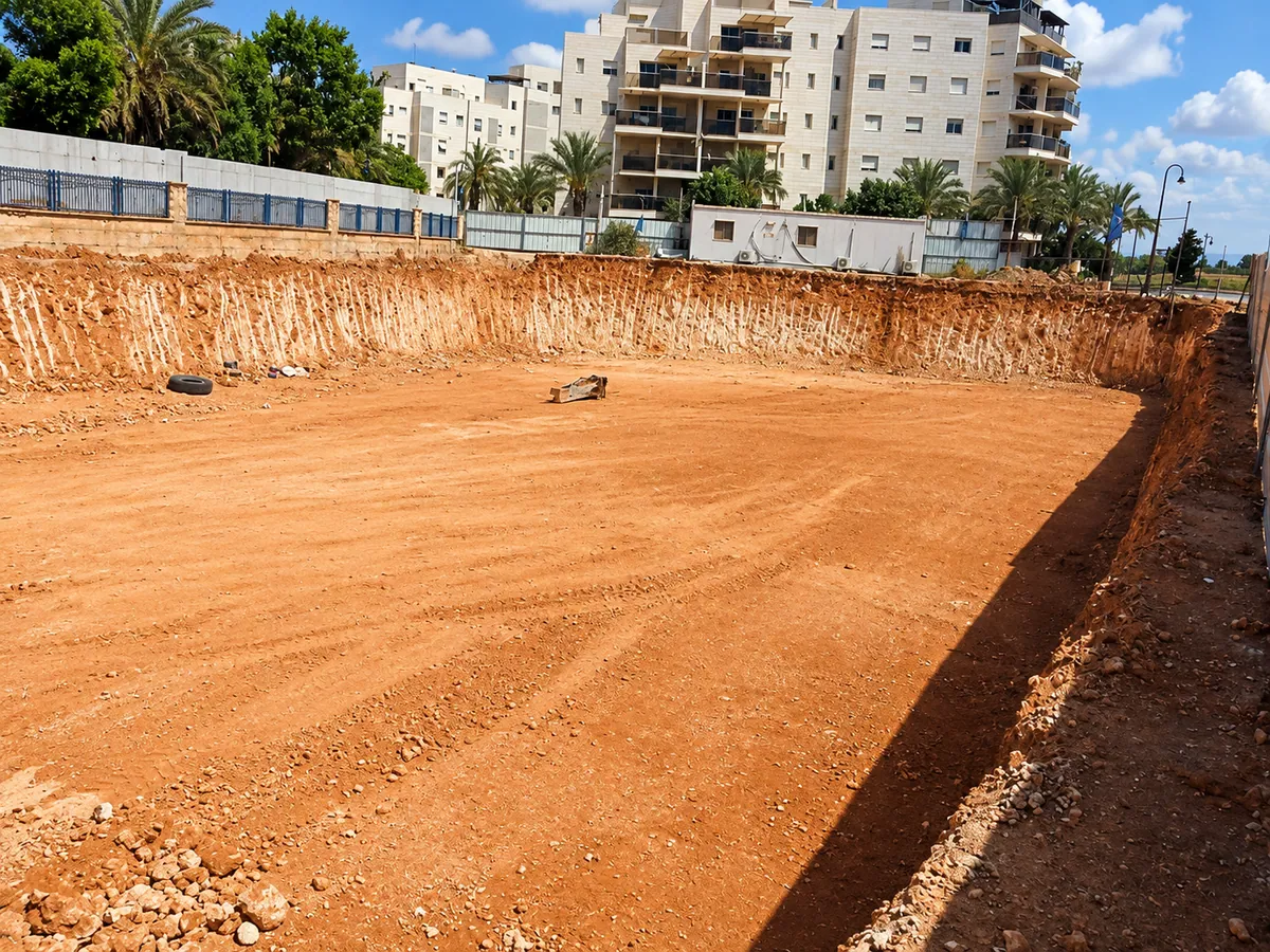 An excavation pit ready for foundations